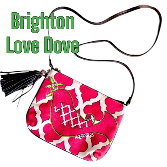 Brighton LOVE DOVE Holiday Christmas Crossbody Pouch NWT - Picture 1 of 9